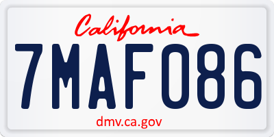 CA license plate 7MAF086