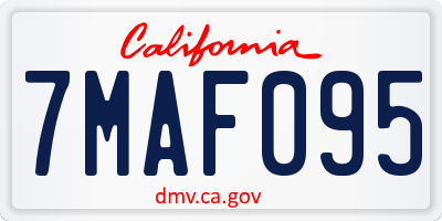 CA license plate 7MAF095