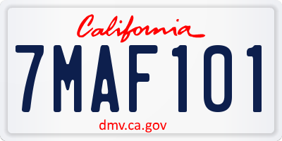 CA license plate 7MAF101
