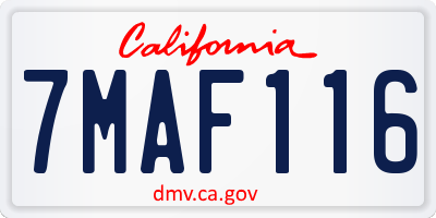 CA license plate 7MAF116