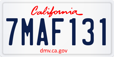 CA license plate 7MAF131