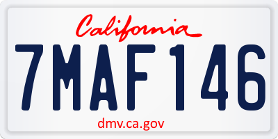 CA license plate 7MAF146