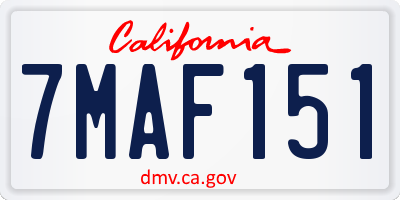 CA license plate 7MAF151