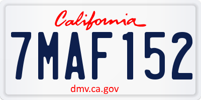 CA license plate 7MAF152