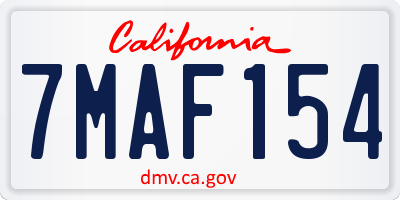 CA license plate 7MAF154