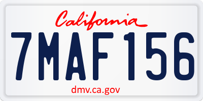 CA license plate 7MAF156