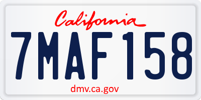 CA license plate 7MAF158