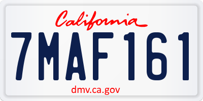 CA license plate 7MAF161