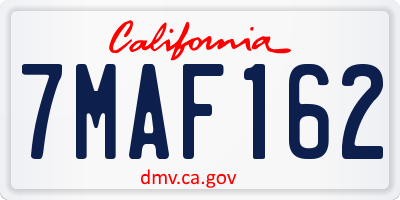 CA license plate 7MAF162