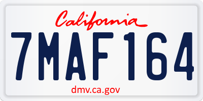 CA license plate 7MAF164
