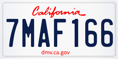 CA license plate 7MAF166