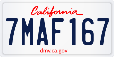 CA license plate 7MAF167