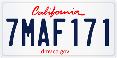 CA license plate 7MAF171