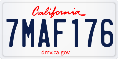 CA license plate 7MAF176