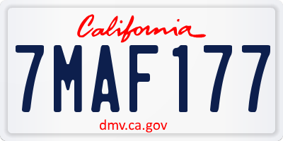 CA license plate 7MAF177