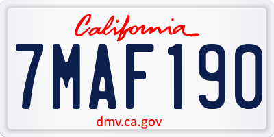 CA license plate 7MAF190