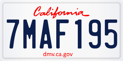 CA license plate 7MAF195