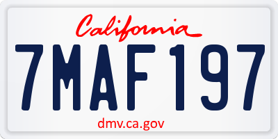 CA license plate 7MAF197