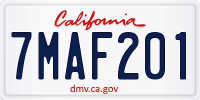 CA license plate 7MAF201