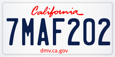 CA license plate 7MAF202