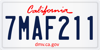 CA license plate 7MAF211