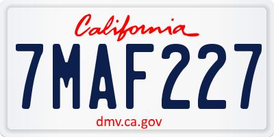 CA license plate 7MAF227