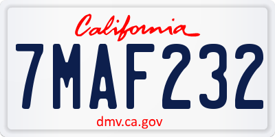 CA license plate 7MAF232