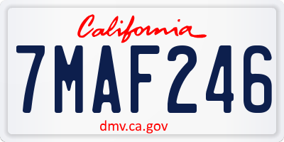 CA license plate 7MAF246