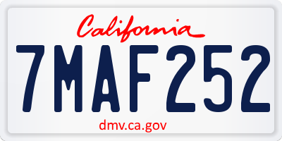 CA license plate 7MAF252