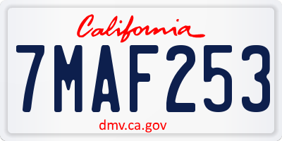CA license plate 7MAF253