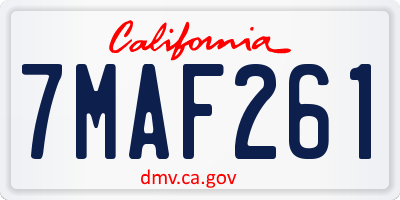 CA license plate 7MAF261