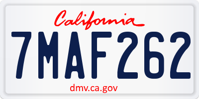 CA license plate 7MAF262