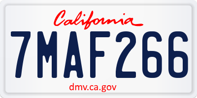 CA license plate 7MAF266
