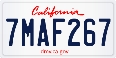CA license plate 7MAF267