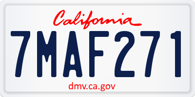 CA license plate 7MAF271