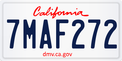 CA license plate 7MAF272