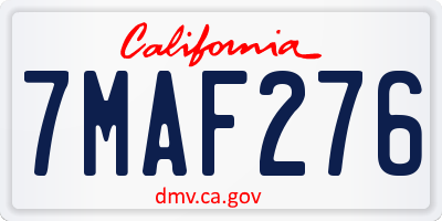 CA license plate 7MAF276