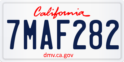 CA license plate 7MAF282