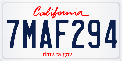 CA license plate 7MAF294