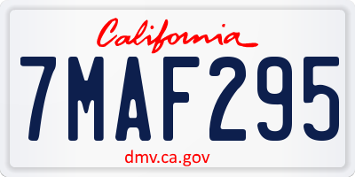 CA license plate 7MAF295