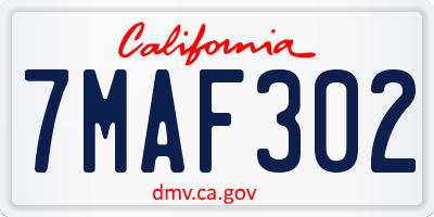 CA license plate 7MAF302