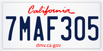 CA license plate 7MAF305