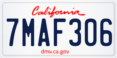 CA license plate 7MAF306