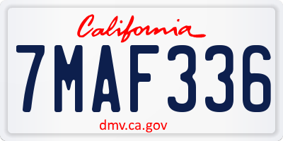 CA license plate 7MAF336