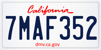 CA license plate 7MAF352