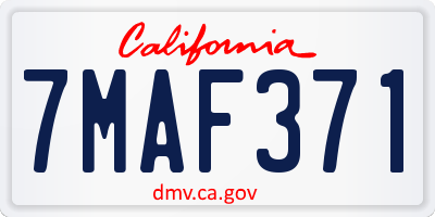 CA license plate 7MAF371