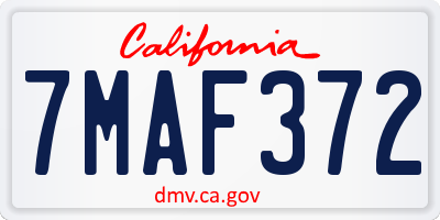 CA license plate 7MAF372