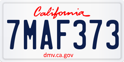 CA license plate 7MAF373
