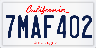 CA license plate 7MAF402