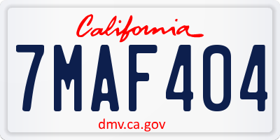 CA license plate 7MAF404